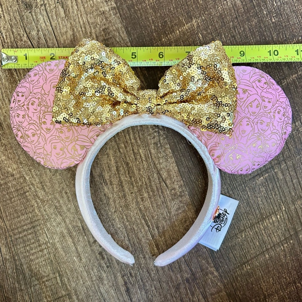 2⚡️'s/$55~Disney Parks Princess Rose/Golden Sequin Bow Headband NWT~One Size - Picture 10 of 11